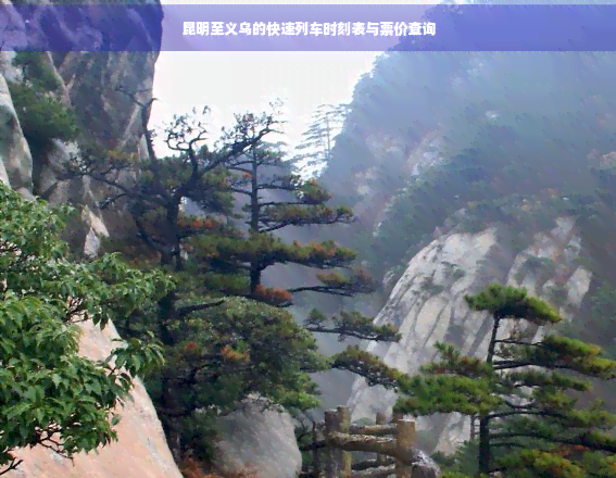 昆明至義烏的快速列車時刻表與票價查詢