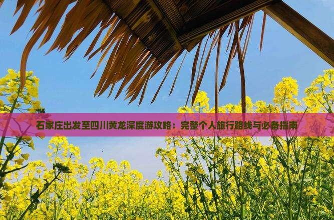 石家莊出發至四川黃龍深度游攻略:完整個人旅行路線與必備指南
