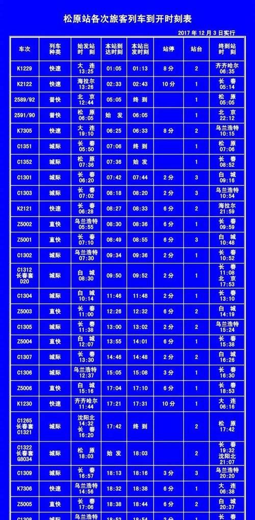松原至哈爾濱火車開通：列車時刻表及票價信息